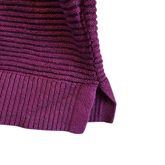 Ann Taylor Knit Ribbed Sweater Top Women L Purple Long Sleeve Round Neck Viscose - Picture 6 of 8